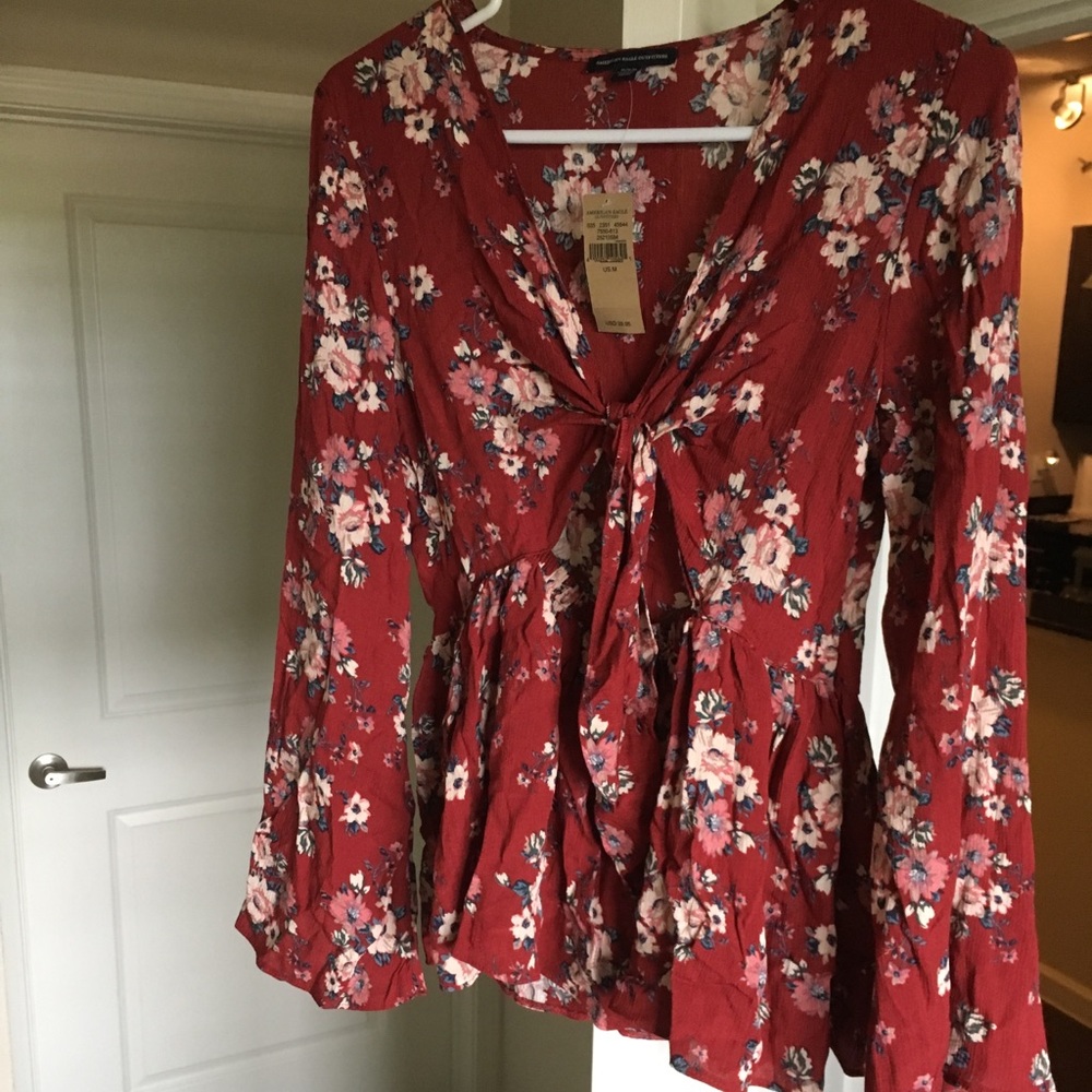 Maroon Floral Top